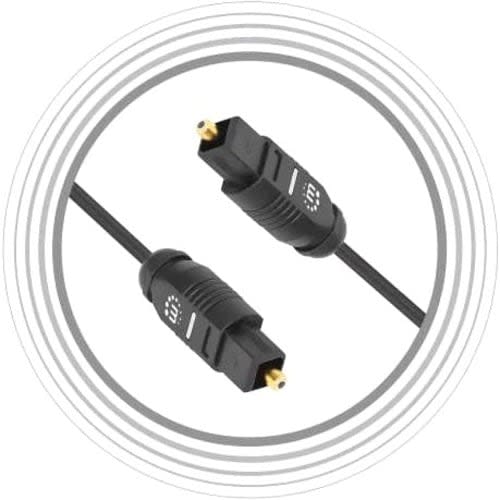 Manhattan 356084 3m Fibra óptica Cable De Audio - Cable For Dispositivo De Audio, Receptor A/V, Amplificador, Sistema Del Sonido, Tv, Playstation 3, Pc, Playstation 4, Xbox One, Xbox 360, Sistema De Teatro En Casa, ... - Oro Contacto Chapado - Negro