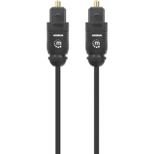 Manhattan 356084 3m Fibra óptica Cable De Audio - Cable For Dispositivo De Audio, Receptor A/V, Amplificador, Sistema Del Sonido, Tv, Playstation 3, Pc, Playstation 4, Xbox One, Xbox 360, Sistema De Teatro En Casa, ... - Oro Contacto Chapado - Negro