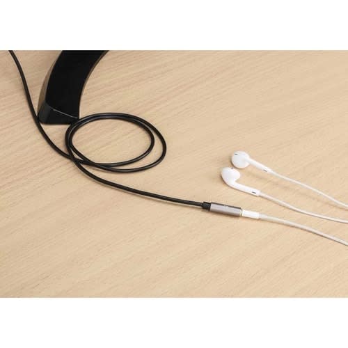 Manhattan 356039 2m Minifono Cable De Audio - Cable For Dispositivo De Audio, Estéreo De Coche, Auricular, Altavoz, Smartphone, Portátil, Tableta, Ipod, Reproductor Mp3, Amplificador, Teléfono, ... - Cable De Extensión - Oro Contacto Chapado - 28 Awg - Negro, Plata