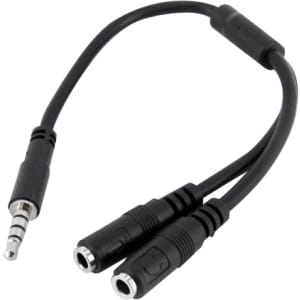 Startech.com Adaptador De Diadema Mini-Jack 3.5mm 4 Pines A Conectores Separados De Audífonos Y De Micrófono - M A 2xh - Cable For Dispositivo De Audio, Portátil, Auriculares, Auricular, Altavoz, Portátil, Auriculares, Micrófono - Níquel Conector Chapado - 28 Awg - Negro