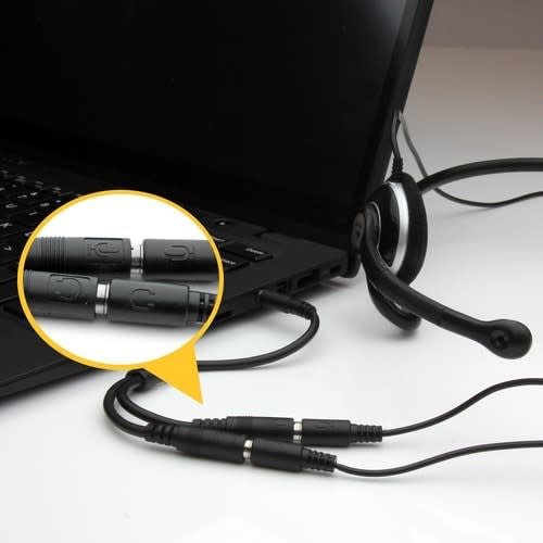 Startech.com Adaptador De Diadema Mini-Jack 3.5mm 4 Pines A Conectores Separados De Audífonos Y De Micrófono - M A 2xh - Cable For Dispositivo De Audio, Portátil, Auriculares, Auricular, Altavoz, Portátil, Auriculares, Micrófono - Níquel Conector Chapado - 28 Awg - Negro