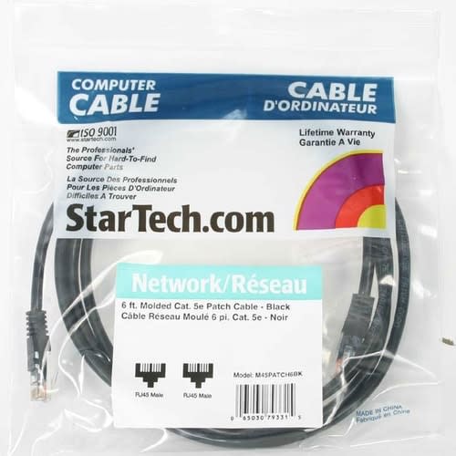 Startech.com Cable De Red 1.8m Categoría Cat5e Utp Rj45 Fast Ethernet - Patch Moldeado - Negro - Cable De Conexión - Negro - Image 4