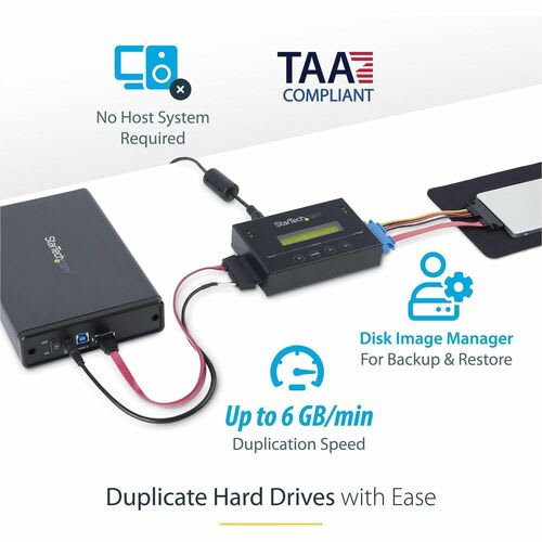 StarTech.com Startech.com Duplicador Clonador Autónomo De Discos Duros O Ssd Sata 1:1 Con Gestor De Imágenes De Disco - Para Copias De Seguridad