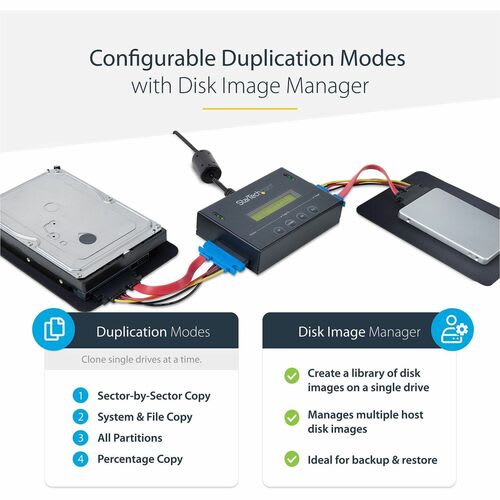 Startech.com Duplicador Clonador Autónomo De Discos Duros O Ssd Sata 1:1 Con Gestor De Imágenes De Disco - Para Copias De Seguridad