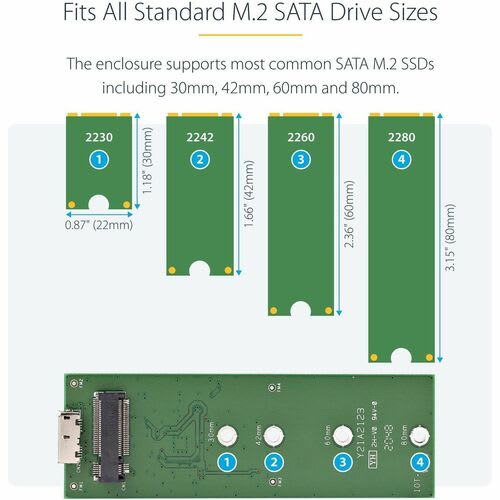 Startech.com Gabinete Usb 3.0 (5gbps) A Ssd M.2 De Aluminio Con Uasp - Negro - Sata Ngff M.2 Con B Key Y B+m Key - No Compatible Nvme/Ahci - 1 X Ssd Admitido - 1 X Bahía Total - Aluminio