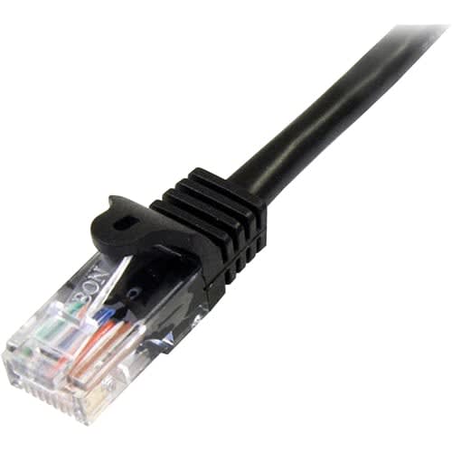 StarTech.com Startech.com Cable De 5m De Red Ethernet Cat5e Rj45 Sin Traba Snagless - Negro - Cable For Dispositivo De Red, Hub, Conmutador, Servidor De Impresión, Panel De Conexión, Workstation - Cable De Conexión - Oro Conector Chapado - 24 Awg - Negro