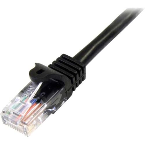 StarTech.com Startech.com Cable De Red De 0.5m Negro Cat5e Ethernet Rj45 Sin Enganches - Cable For Dispositivo De Red, Conmutador, Hub, Workstation, Panel De Conexión - Cable De Conexión - Oro Conector Chapado - 24 Awg - Negro