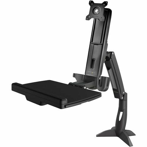Startech.com Brazo De Soporte De Pie Y Sentado Ajustable Vesa Para Pantalla De Hasta 27 Pulgadas Con Soporte Para Teclado Y Mouse - Altura Ajustable - 1 Pantalla(s) Admitidas - 86.4cm (34") Para Pantalla Plana - 7.98kg Capacidad De Carga - 75 X 75, 100 X 100 - Acero, Aluminio, Plástico - 1 Solamente - Image 3