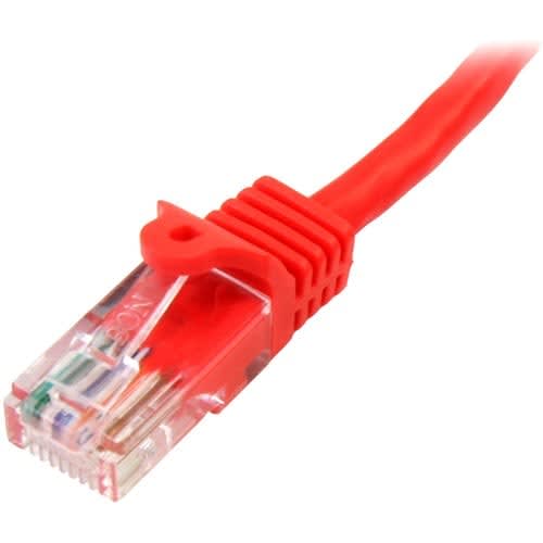 StarTech.com Startech.com Cable De 1m Rojo De Red Fast Ethernet Cat5e Rj45 Sin Enganche - Cable Patch Snagless - Cable For Dispositivo De Red - Cable De Conexión - Oro Conector Chapado - Cm - 24 Awg - Rojo