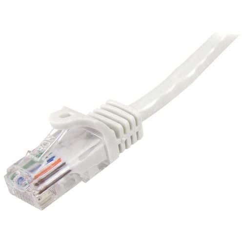 StarTech.com Startech.com Cable De 1m Blanco De Red Fast Ethernet Cat5e Rj45 Sin Enganche - Cable Patch Snagless - Cable For Dispositivo De Red - Cable De Conexión - Oro Conector Chapado - 24 Awg - Blanco