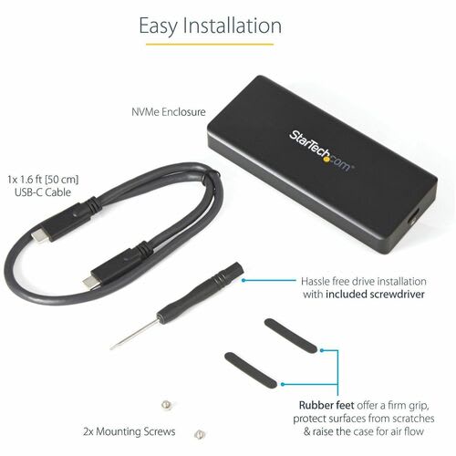 Startech.com M2e1bru31c Gabinete M.2 Nvme Para Ssd Pcie - Ip67 Resistente Agua/Polvo - Usb 3.1 Gen 2 - 1 X Ssd Admitido - 1 X Bahía Total - Aluminio - Image 6
