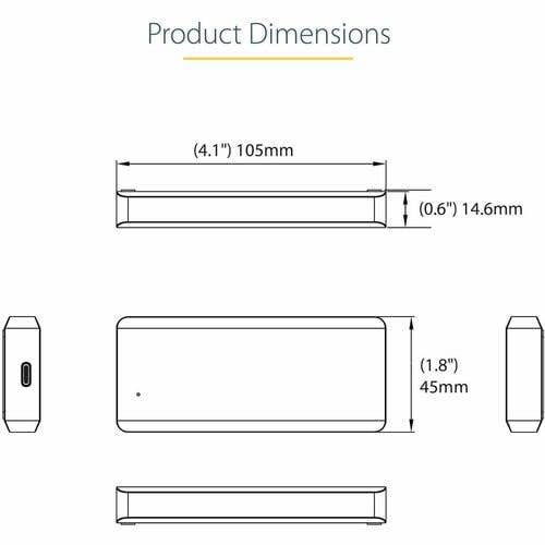Startech.com M2e1bru31c Gabinete M.2 Nvme Para Ssd Pcie - Ip67 Resistente Agua/Polvo - Usb 3.1 Gen 2 - 1 X Ssd Admitido - 1 X Bahía Total - Aluminio - Image 7