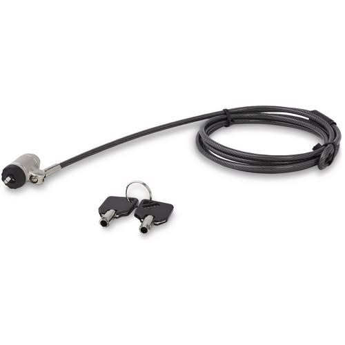 Startech.com Cable De 2m Con Candado De Llave Para Laptops/Computadoras/Dispositivos Con Ranura K-Slot - De Acero Revestido En Vinilo - 2.04m Cable - Cierre Con Llave - Plata, Negro - Aleación De Cinc, Acero, Vinilo - Para Portátil, Proyector, Base De Conexión, Tableta, Smartphone - Image 5