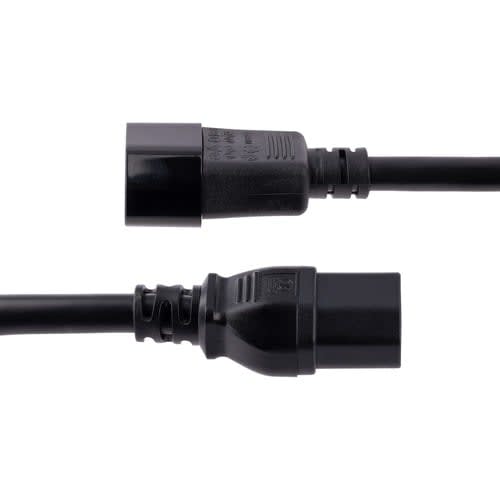 Startech.com Cable De 3m De Extensión De Corriente - Cable C14 A C15 - 15a 125v - 14awg - Cable De Alimentación De Servicio Pesado - Para Servidor, Computadora De Escritorio, Monitor, Impresora, Unidad De Distribución Eléctrica, Workstation, Computador - Iec 60320 C14 / Iec 60320 C15 - 125 V Ac / 15a - Negro - 1