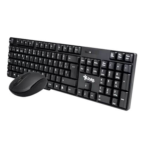 Kit Mouse Y Teclado Inalambrico Negro 1200 Cpi Usb Nano 10m Alc