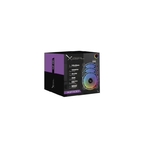 Xzeal Gaming Xzeal Xz1100 3 Ventilador - 3 X Fan(s) - 56.07m³/Hora Maximum Airflow - 1200rpm - 26db Ruido - 3 Pines - Rgb Led - Negro