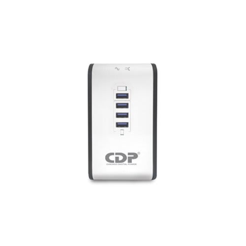 CDP Regulador De Voltaje R2cu-Avr 1008, 1000va/500w. Monofásico, Voltaje Nominal De 120vca, Rango De Frecuencia 50/60hz, 8 Contactos Tipo Nema 5-15r (4 Con Avr Y Supresión De Picos + 4 Contactos Con Supresión De Picos) 4 Puertos Usb (2 Amp * 1 Pc + 1 Amp * 3 Pcs), Protección Contra Picos De Voltaje, Altas Y Bajas Tensiones Electrónicas, Protección Contra Ruido Armónico, Interruptor De Encendido. Breaker. Leds Indicadores. Corriente Máxima 6 Amp. Garantía De 2 Años En Partes Electronicas Y Baterías.