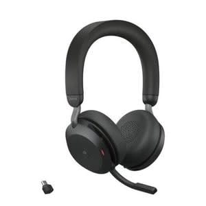 Jabra Evolve2 75 Link380c Ms Stereo Stand Black.  Auriculares Inalámbricos, Certificados Con Microsoft Teams. Usb-C Bluetooth. Incluye Soporte De Carga. - Image 2