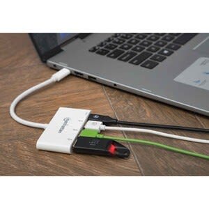 Hub De 3 Puertos Usb 3.2 Gen 1 Con Power Delivery Usb-C Macho A Tres Puertos Tipo A Hembra Y Un Puerto De Alimentación Tipo C Hembra, Superspeed Usb (antes Usb 3.0), 5 Gbps, 60 W A Través Del Puerto Usb-C Pd, Blanco - Image 3