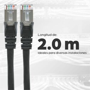 Cable Patch Cat 6a, 2.1m( 7.0f) S/Ftp Neg - Cable For Dispositivo De Red, Conmutador, Panel De Conexión, Módem, Router, Enchufe De Pared - 10gbit/S - Cable De Conexión - Apantallado - Oro Conector Chapado - Oro Contacto Chapado - 26 Awg - Negro - Image 3