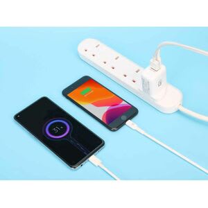 Cargador Pared 20w, Usb-C Pd (20w) Y Usb - 1 Paquete(s) - Adaptador Universal - Para Smartphone, Tablet Pc, Consola De Juegos Portátil, Dispositivo Móvil, Iphone, Ipad, Airpod, Auricular Bluetooth - 120 V Ac, 230 V Ac Entrada - 5 V Dc, 9 V Dc, 12 V Dc Salida - 3a - Blanco - Image 2