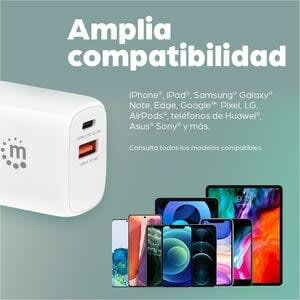 Cargador Pared 20w, Usb-C Pd (20w) Y Usb - 1 Paquete(s) - Adaptador Universal - Para Smartphone, Tablet Pc, Consola De Juegos Portátil, Dispositivo Móvil, Iphone, Ipad, Airpod, Auricular Bluetooth - 120 V Ac, 230 V Ac Entrada - 5 V Dc, 9 V Dc, 12 V Dc Salida - 3a - Blanco - Image 5
