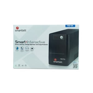 Smartbitt, No-Break Sbnb750 , 750 Va/ 375 Watts , 6 Contactos Con Regulador Y Supresor De Picos, Proteccion De Linea Telefonica Rj11.