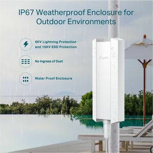 Tp-Link Eap650-Outdoor Banda Dual Ieee 802.11 A/B/G/N/Ac/Ax 3gbit/S Punto De Acceso Inalámbrico - Interior/Exterior - 2.40ghz, 5ghz - Externo - Tecnología Mimo - 1 X Red (rj-45) - Gigabit Ethernet - Montable En Poste, Montaje En Pared - Ip67 - Image 6