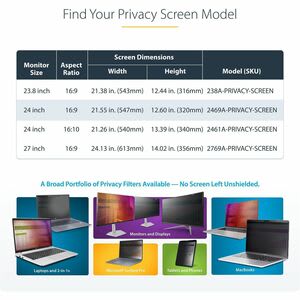 Filtro De Privacidad 16:9 Para Monitor De 24" - Colgante - Protector Acrílico De Pantalla - ángulo De Visión De +/- 30° - Brillante - Image 8