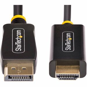 Startech.com Cable Adaptador Displayport A Hdmi De 3m - 4k 60hz Con Hdr - Cable Dp A Hdmi 2.0b - Convertidor Activo De Video - Cable For Dispositivo De Audio/Vídeo, Monitor, Computador, Tarjeta Gráfica, Pantalla - 18gbit/S - Admite Hasta4096 X 2160 - Apantallado - Oro Conector Chapado - Negro