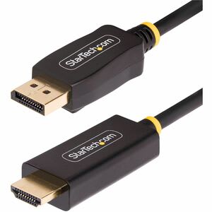 Startech.com Cable Adaptador Displayport A Hdmi De 3m - 4k 60hz Con Hdr - Cable Dp A Hdmi 2.0b - Convertidor Activo De Video - Cable For Dispositivo De Audio/Vídeo, Monitor, Computador, Tarjeta Gráfica, Pantalla - 18gbit/S - Admite Hasta4096 X 2160 - Apantallado - Oro Conector Chapado - Negro