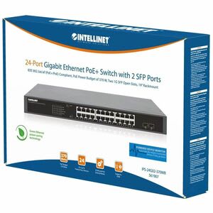 24-Port Gigabit Ethernet Poe+ Switch With 2 Sfp Ports - 24 Puertos Conmutador Ethernet - Gigabit Ethernet - 10/100/1000base-T, 1000base-X