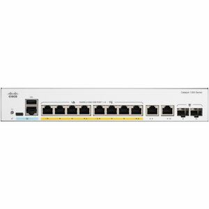 Cisco Switch Catalyst 1300, 8 Puertos Gigabit Ethernet, Poe+ Con 67w Totales, 2 Puertos Sfp (2x 1g), Incluye Cable Cab-16awg-Ac, El Smartnet Se Adquieren Por Separado.
