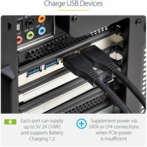 Startech.com Tarjeta Pci Express De 4 Puertos Usb-A - Usb 3.2 De 5gbps - 4 Controladores Usb Independientes - Hub Interno Usb - Soporte Uasp - 4 Total Usb Port(s)1 Puerto(s) Sata - Pc