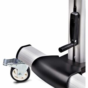 Startech.com Carrito Soporte Móvil Con Ruedas Para Tv De Pantalla Plana De Hasta 100 Pulgadas O 100kg - Soporte Rodante Ajustable Para Televisor Lcd - 2 Estante - Manivela Mango - 99.79kg Capacidad De Carga - 4 Ruedas - 101.60mm Tamaño De Las Ruedas - Aluminio, Acero, Plástico - 1.2m Longitud X 754.4mm Ancho X 2377.4mm Altura - Negro, Plata - 152.4cm (60") A 254cm (100") Screen Supported - Horizontal - Image 2