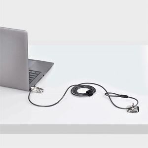 Startech.com Cable De Seguridad Delgado Para Laptop Compatible Con Noble Wedge® 1,5m - Antirrobo Para Laptop Con Candado De Combinación - 2.01m Cable - Reiniciable - 4-Dígitos - Cerradura De Combinación - Acero, Aleación De Cinc - Para Portátil, Base De Conexión, Monitor, Proyector, Computadora De Escritorio, Osciloscopio, Material De Laboratorio