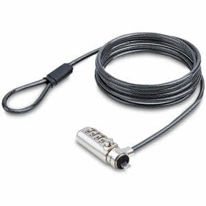 Startech.com Cable De Seguridad Delgado Para Laptop Compatible Con Noble Wedge® 1,5m - Antirrobo Para Laptop Con Candado De Combinación - 2.01m Cable - Reiniciable - 4-Dígitos - Cerradura De Combinación - Acero, Aleación De Cinc - Para Portátil, Base De Conexión, Monitor, Proyector, Computadora De Escritorio, Osciloscopio, Material De Laboratorio