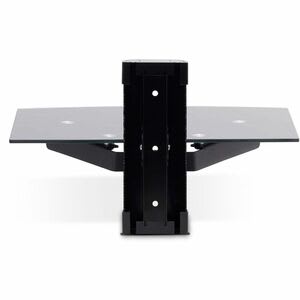 Startech.com Estante Para Av Flotante De Montaje En Pared - Ajustable En Altura - Para Debajo Del Tv - Estante De Vidrio Templado Negro - Altura Ajustable - 6.99kg Capacidad De Carga - Aluminio, Acero, Plástico - 1