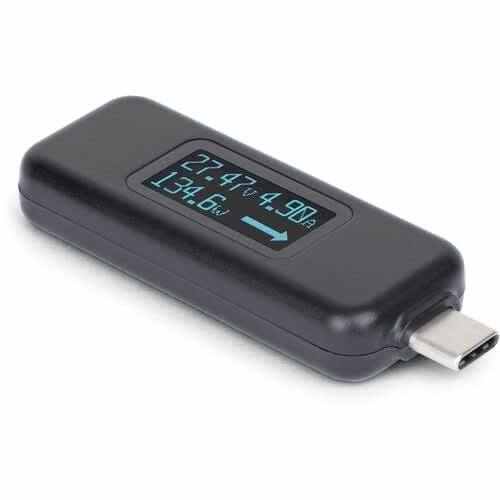 Startech.com Multímetro Digital Probador De Corriente Y Voltaje Usb-C - Pd Epr De 240w - Oled Digital - Probador De Voltaje De Puertos Usb-C - 1 X Usb