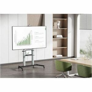 Ic Intracom Carro Multimedia - 80kg Capacidad De Carga - 4 Ruedas - Aluminio, Acero, Poliuretano - 1.3m Longitud X 717mm Ancho X 2326.9mm Altura - Plata, Negro - 152.4cm (60") A 254cm (100") Screen Supported - Image 4