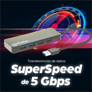 Hub Usb V3.2 7 Ptos A Sin Fuente, 5gbps - 7 Total Usb Port(s) - Pc, Mac, Chromeos
