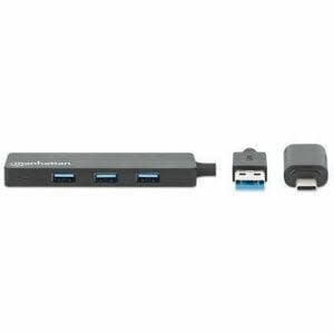 Manhattan Hub Usb V3.0 Y V2.0 4 Ptos A Sin Fuente - 4 Total Usb Port(s) - Pc, Mac, Linux, Chromeos