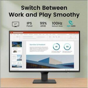 Monitor Led Benq Gw2790q 27" (68.6cm) Clase Wqhd - 16:9 - 27" (68.6cm) Viewable - Tecnología Conmutación En El Mismo Plano (in-Plane Switching, Ips) - Led Retroiluminación - 2560 X 1440 - 16,7 Millones De Colores - 350cd/M² - 1ms - 100hz Frecuencia De Actualización - Altavoces - Hdmi - Displayport - Compatible Con Montura Vesa - Image 2