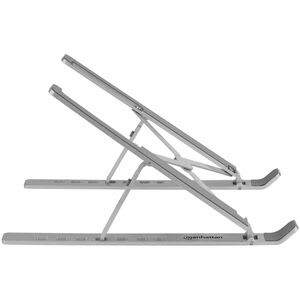 Manhattan Altura Ajustable Elevador De Sobremesa Multiuso - Hasta 39.6cm (15.6") Para Pantalla Plana - 5kg Capacidad De Carga - 1.3cm Altura X 4.4cm Ancho - Independiente, Mesa - Aluminio, Silicona, Acero - Plata - Para Portátil, Tableta, Home, Hotel, Feria Comercial - Ajustable, Pórtatil, Ergonómico, Plegable, Ligero, Dise?o Con Ventilación, Cómodo, Inclinable, Inclinación Ajustable, Compacto, Duradero, ... - Image 3