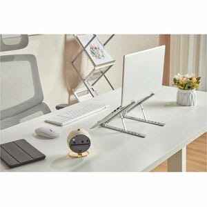 Manhattan Altura Ajustable Elevador De Sobremesa Multiuso - Hasta 39.6cm (15.6") Para Pantalla Plana - 5kg Capacidad De Carga - 1.3cm Altura X 4.4cm Ancho - Independiente, Mesa - Aluminio, Silicona, Acero - Plata - Para Portátil, Tableta, Home, Hotel, Feria Comercial - Ajustable, Pórtatil, Ergonómico, Plegable, Ligero, Dise?o Con Ventilación, Cómodo, Inclinable, Inclinación Ajustable, Compacto, Duradero, ... - Image 10