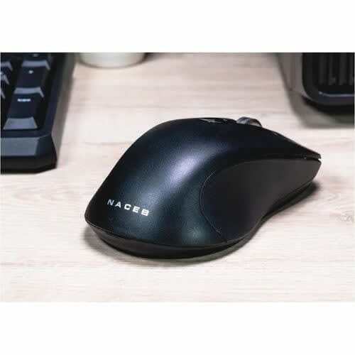 Mouse Naceb - Frecuencia Bluetooth/Radio - Usb - 6 Botón(es) - Negro - Inalámbrico - 2.40ghz - 32000 Dpi - Aa Battery Supported