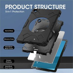 Funda Rígida Con Soporte Para Samsung Galaxy Tab® A9+ (11") - Amortiguador, Resistente A Caídas, Resistente A Impactos, Protector De Pantalla Resistente A Los Arañazos, Resistente A Golpes - Policarbonato, Silicona, Poliuretano Body - Correa De Mano, Correa De Hombro - 27.9mm Altura X 149.1mm Ancho X 278.9mm Profundidad - Image 15