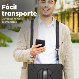 Funda Rígida Con Soporte Para Samsung Galaxy Tab® A9+ (11") - Amortiguador, Resistente A Caídas, Resistente A Impactos, Protector De Pantalla Resistente A Los Arañazos, Resistente A Golpes - Policarbonato, Silicona, Poliuretano Body - Correa De Mano, Correa De Hombro - 27.9mm Altura X 149.1mm Ancho X 278.9mm Profundidad - Image 23