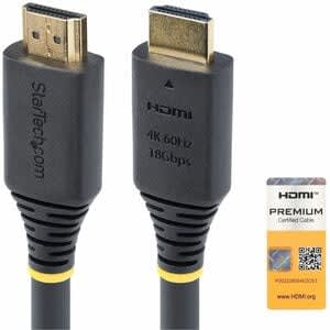 Startech.com 5m Hdmi Cable A/V - 1 - Cable For Base De Conexión, Workstation, Gpu Externa, Barra De Sonido, Receptor A/V, Pantalla, Monitor, Tv, Dispositivo De Audio/Vídeo - 18gbit/S - Admite Hasta3840 X 2160 - Apantallado - Oro Conector Chapado - 26 Awg - Negro