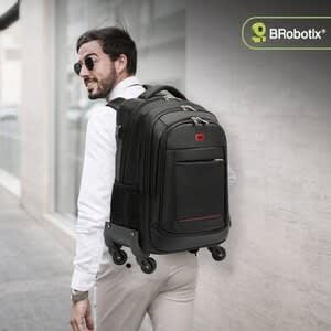 Brobotix Mochila, Maletín, Backpack De Viaje, Cuenta Con 4 Ruedas Y Sistema Antirrobo, Modelo Carry On Para Laptop De 15" A 18", Impermeable, Con Mango Retractil De Aluminio, Entrada Con Puerto De Carga Usb-A, Color Negro. - Image 2